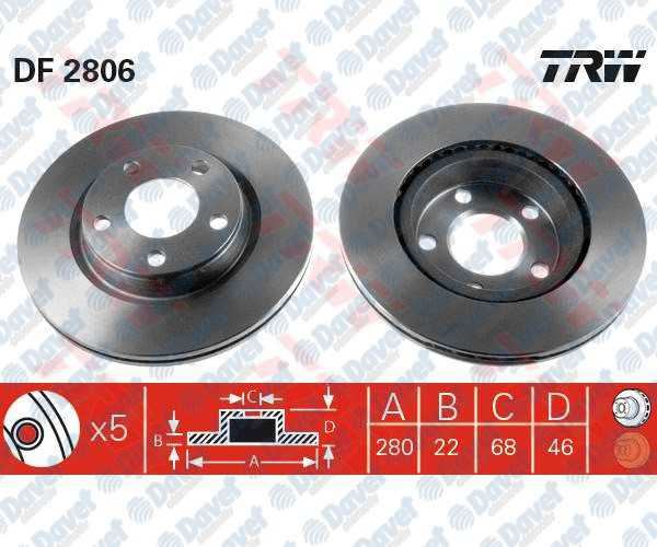 TRW DF2806 On Fren Diski Aynasi Passat 96>00 A4 94>00 A8 96>10 Phaeton 02>